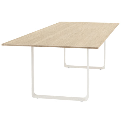 70/70 Table - Solid Oak Table Top with White Base / 295 x 108 cm
