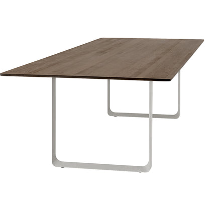 70/70 Table - Solid Smoked Oak Table Top with Grey Base / 295 x 108 cm