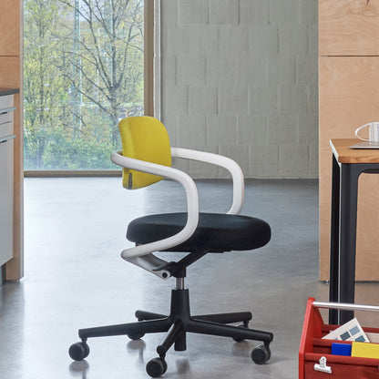 Allstar Office Chair by Vitra - Hopsak 66 Nero Seat / Hopsak 71 Yellow Pastel Green Backrest (F60)