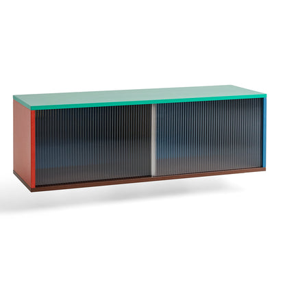 Low Colour Cabinet by HAY - Medium / Multi-Colour / Wall Cabinet with Glass Doors