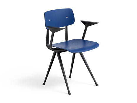 Result Armchair by HAY - Black Base / Dark Blue Lacquered Oak