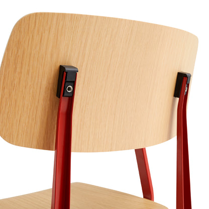 Result Armchair by HAY - Tomato Red Base / Lacquered Oak