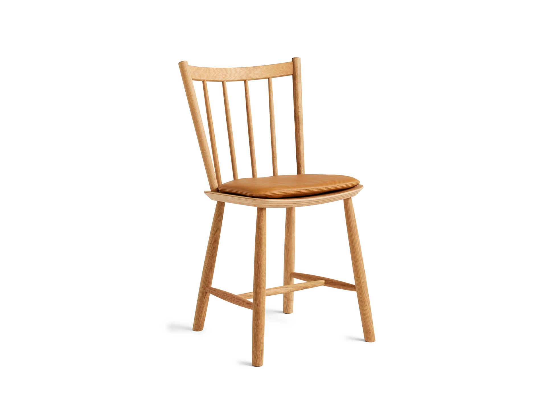 HAY J41 oiled oak chair / Sense cognac seat cushion 