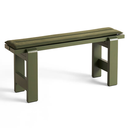 Weekday Bench with Cushion by HAY - Length: 111 cm / Olive Lacquered Pinewood