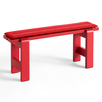 Weekday Bench with Cushion by HAY - Length: 111 cm / Wine Red Lacquered Pinewood