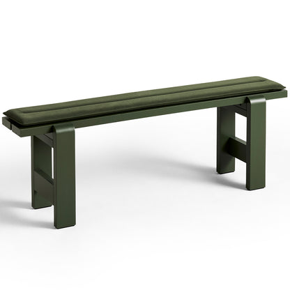 Weekday Bench with Cushion by HAY - Length: 140 cm / Olive Lacquered Pinewood