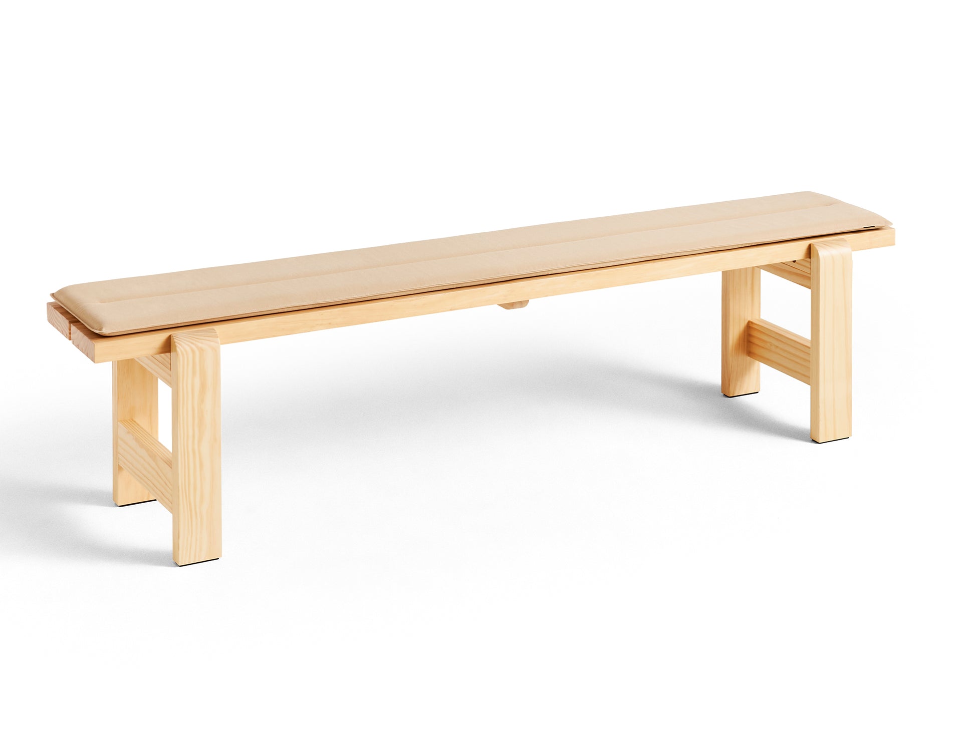 Weekday Bench with Cushion by HAY - Length: 190 cm / Lacquered Pinewood