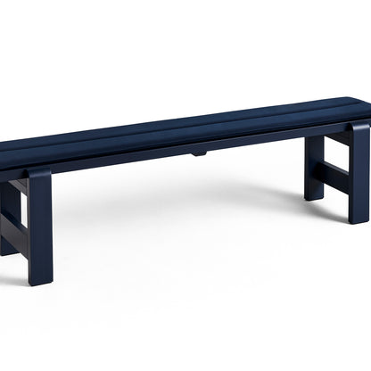 Weekday Bench with Cushion by HAY - Length: 190 cm / Steel Blue Lacquered Pinewood
