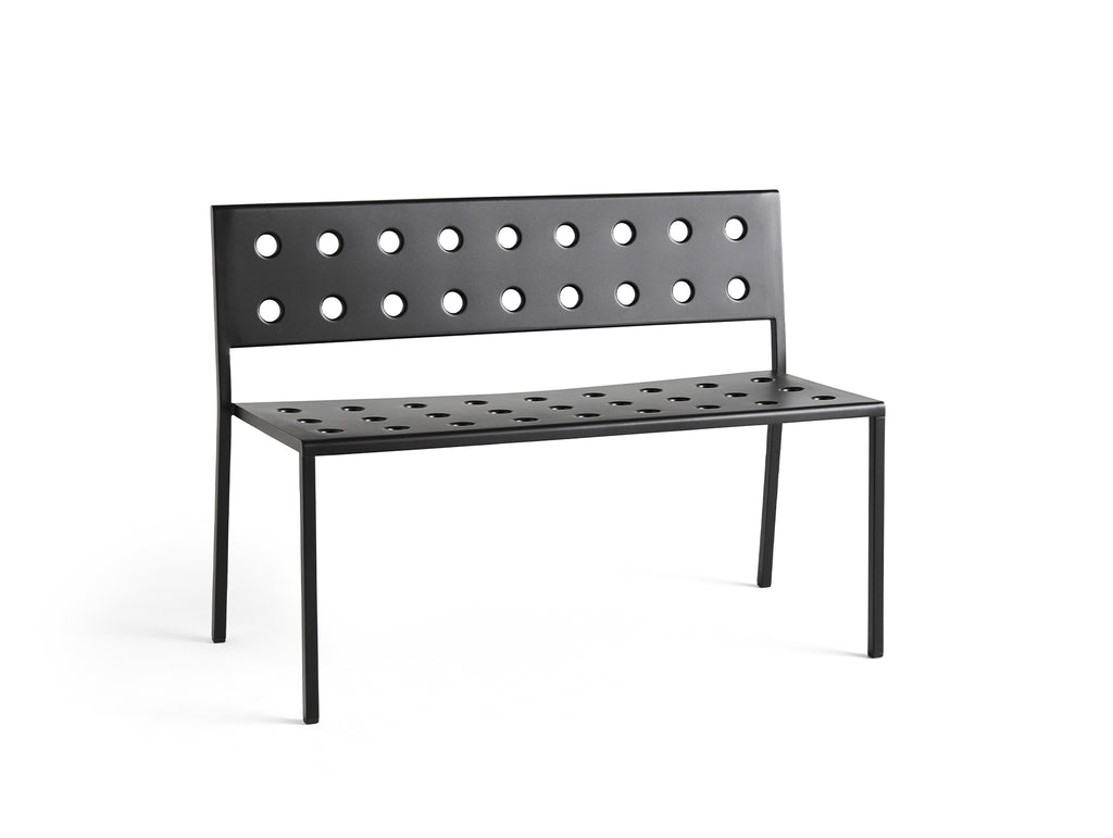 Black metal clearance outdoor dining bench