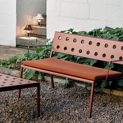 Balcony Outdoor Lounge Bench with Armrest by HAY - Iron Red