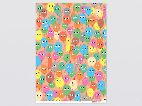 Balloons Wrapping Paper x 3 Sheets by Wrap Stationery