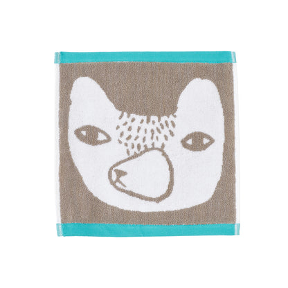 Grey Bear Face Towel by Donna Wilson
