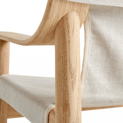 Bernard Easy Chair by HAY - Lacquered Oak (Water-Based / Raw Canvas Cover