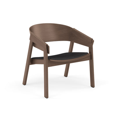 Cover Lounge Chair Upholstered by Muuto - Dark Stained Oak / Black Silk Leather