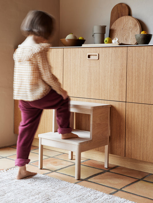 A Line Stepstool by Foam and Refine - White Oiled Oak