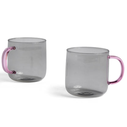 Light Grey Borosilicate Mugs - Set of 2 by HAY
