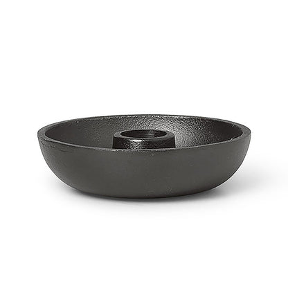 Bowl Candleholder - Single in Blackened Aluminium by Ferm Living