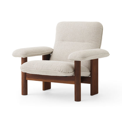 Brasilia Lounge Chair / Lacquered Walnut / Moss 011 by Menu