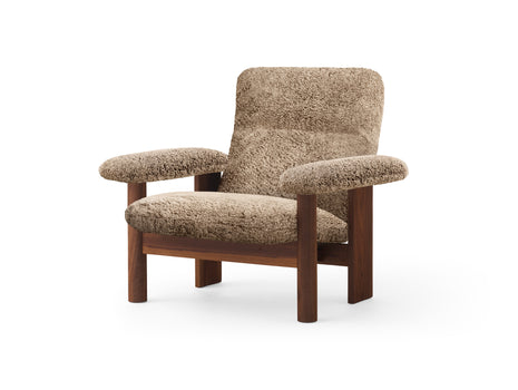 Brasilia Lounge Chair / Lacquered Walnut / Sheepskin Sahara by Menu