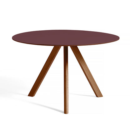 HAY CPH 20 Dining Table - Burgundy Lino / Lacquered Walnut Base / 120 cm