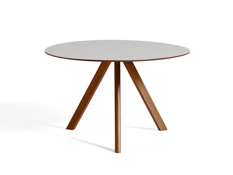 HAY CPH 20 Dining Table - Pebble Grey Lino / Lacquered Walnut Base / 120 cm