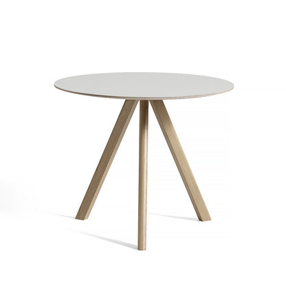 HAY CPH 20 Dining Table - Off-White Lino / Soaped Lacquered Oak / 90 cm