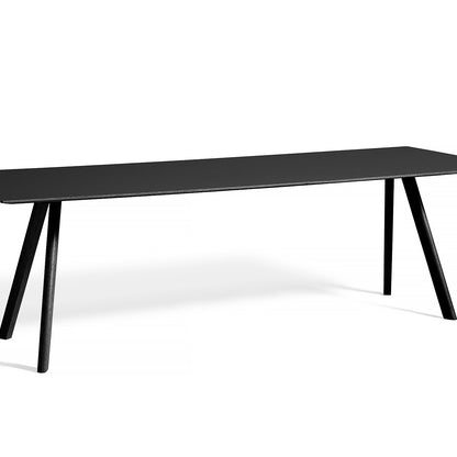 Copenhague Dining Table CPH30 by HAY / 90 x 250 cm / Black Linoleum top / Black Oak base (water based lacquer).