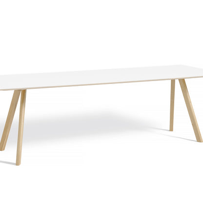 Copenhague Dining Table CPH30 by HAY / 90 x 250 cm / White laminate top / Oak base (water based lacquer).