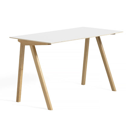 Copenhague Desk CPH90 by HAY - White Laminate / Clear Lacquered Oak