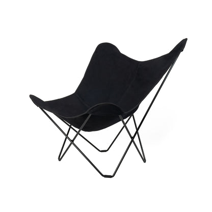 Mariposa Butterfly Canvas Chair by Cuero - Black Powder Coated Steel Frame / Black Cotton