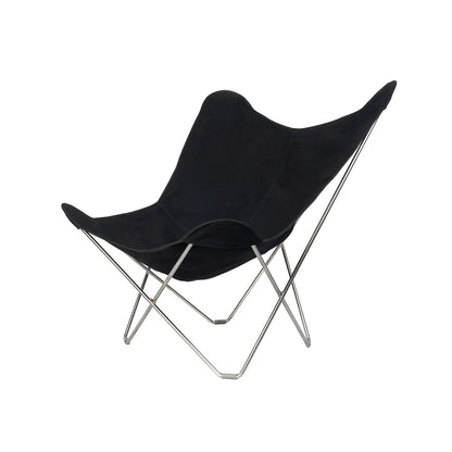 Mariposa Butterfly Canvas Chair by Cuero - Chrome Frame / Black Cotton
