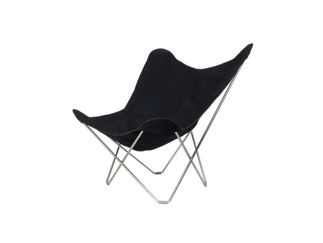 Mariposa Butterfly Canvas Chair by Cuero - Chrome Frame / Black Cotton