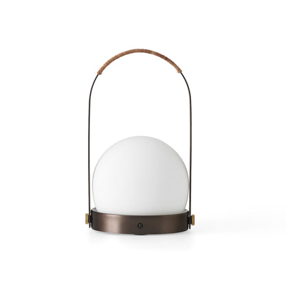 Carrie Lamp - Bronzed Brass, Leather - Menu