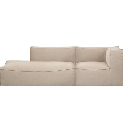 Catena 2-Seater Modular Sofa with Chaise Lounge (Right Armrest) in Rich Linen by Ferm Living