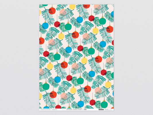 'Christmas Baubles' paper by Wrap