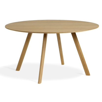 Clear Lacquered Oak Copenhague Round Dining Table CPH25 by HAY
