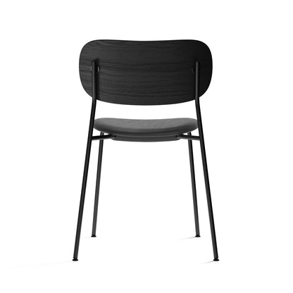 Co Dining Chair Upholstered by Menu - Without Armrest / Black Powder Coated Steel / Black Oak / Black Dakar Leather
