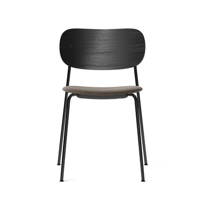 Co Dining Chair Upholstered by Menu - Without Armrest / Black Powder Coated Steel / Black Oak / Doppiopanama_001