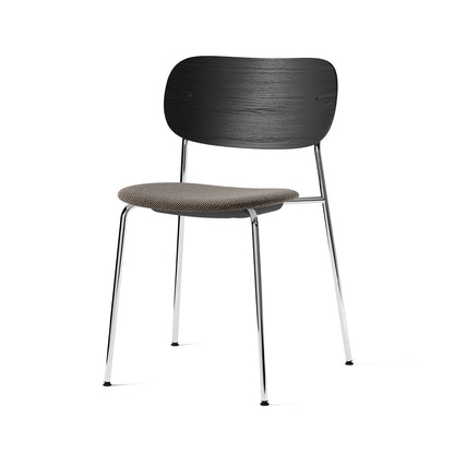 Co Dining Chair Upholstered by Menu - Without Armrest / Chromed Steel / Black Oak /Doppiopanama_001