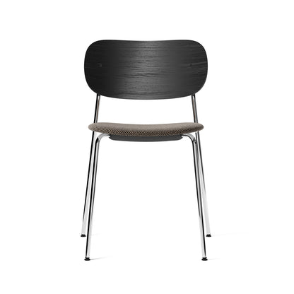 Co Dining Chair Upholstered by Menu - Without Armrest / Chromed Steel / Black Oak /Doppiopanama_001