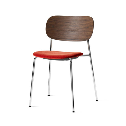 Co Dining Chair Upholstered by Menu - Without Armrest / Chromed Steel / Dark Oak / City Velvet 062