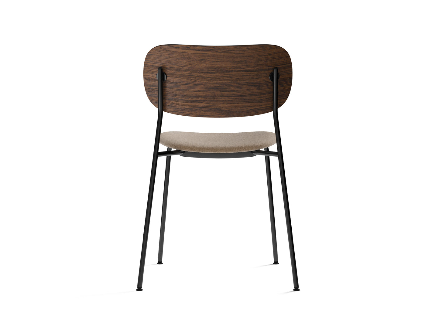 Co Dining Chair Upholstered by Menu - Without Armrest / Black Powder Coated Steel / Dark Oak / Lupo 004