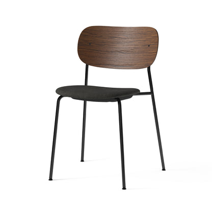 Co Dining Chair Upholstered by Menu - Without Armrest / Black Powder Coated Steel / Dark Oak / Remix 3 152