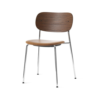 Co Dining Chair Upholstered by Menu - Without Armrest / Chromed Steel / Dark Oak / Dakar Cognac Leather