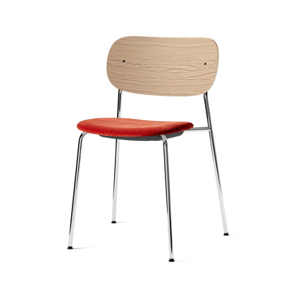 Co Dining Chair Upholstered by Menu - Without Armrest / Chromed Steel / Natural Oak / City Velvet 062