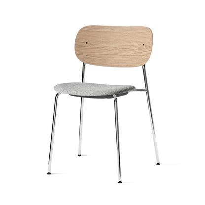 Co Dining Chair Upholstered by Menu - Without Armrest / Chromed Steel / Natural Oak / Hallingdal 65 130