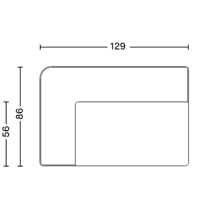 Eave Modular Sofa 86 - Group 1: Corner Module 129 / Left Armrest (Sitting Right)