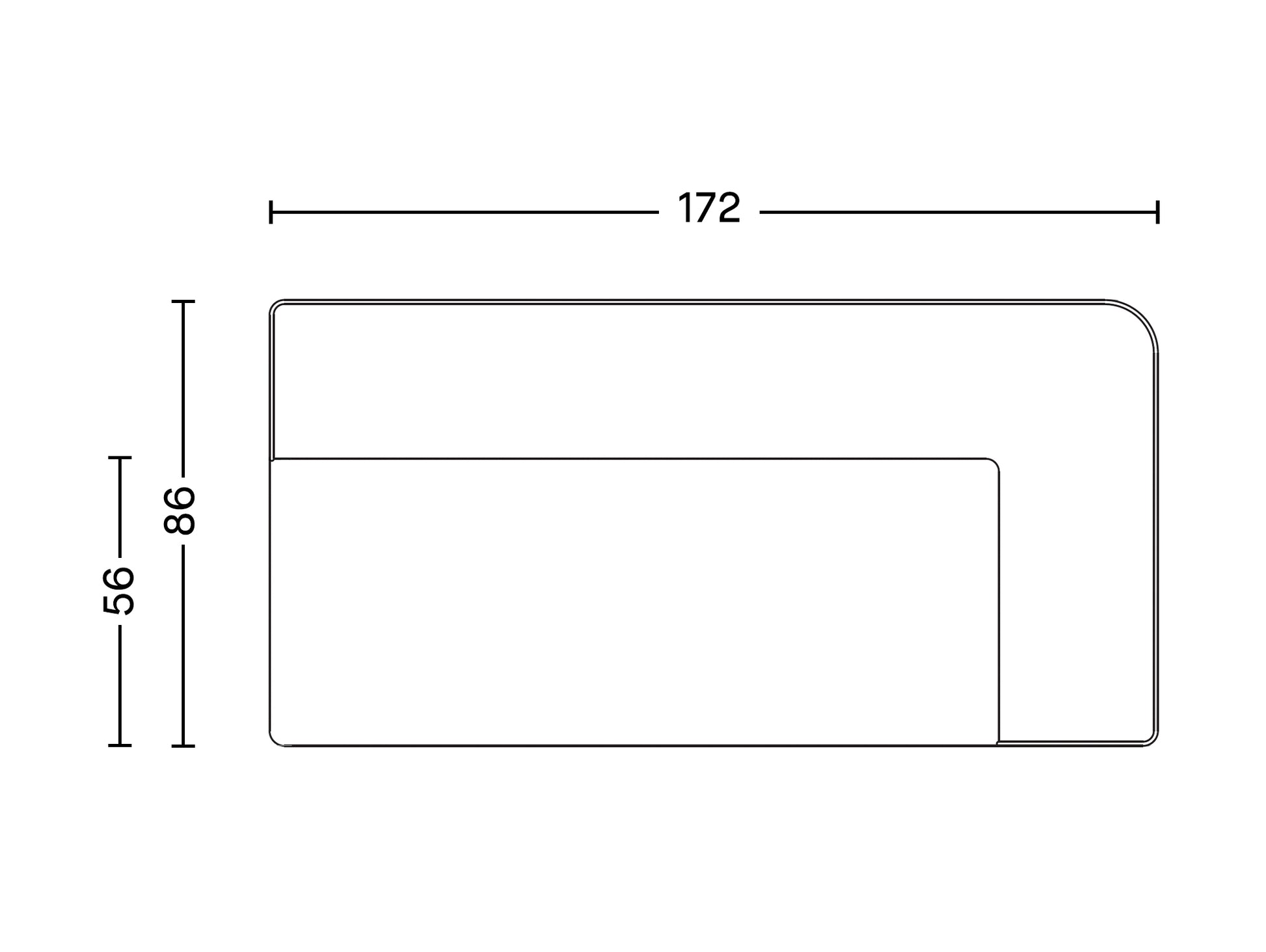 Eave Modular Sofa 86 - Group 2: Corner Module 172 / Right Armrest (Sitting Left)
