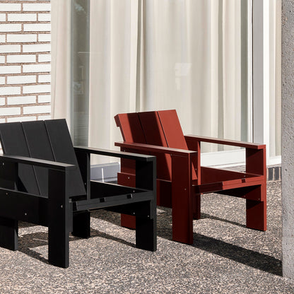 Crate Lounge Chair by HAY - Iron Red and Black 