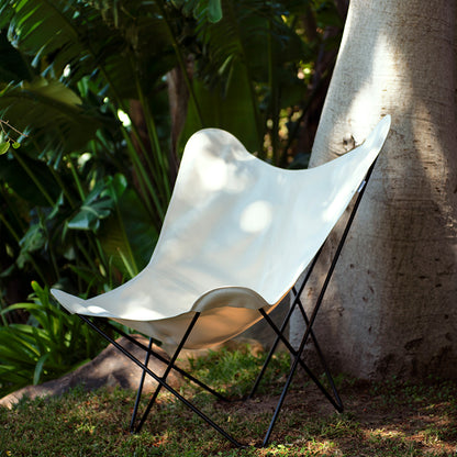 Sunshine Mariposa Butterfly Chair by Cuero - Zinc Coated Black Steel Frame / Natural  Cover